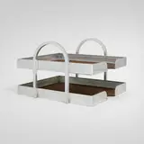 Bushman-Moore Inc., Tiered paper tray, Aluminum, leather