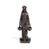 Dominique Alonzo, Orientalist patinated bronze figure of a female water carrier, patinated bronze