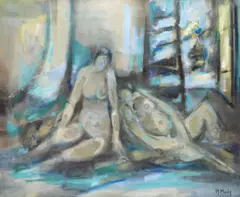 Marcel Mouly, 'Nus a la chambre jaune', 1968, oil on canvas