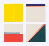 Hsiao Chin, Contemplation, 1968, 4-teilig: Acryl auf Leinwand auf Holz