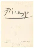 Pablo Picasso, Tete de femme, 1945, Tuschfeder auf Titelseite von André Levels: „Picasso“ (1928)