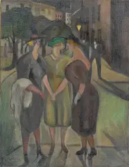 Lilia Busse, Nächtliche Begegnung, 1922, Öl auf Leinwand