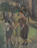 Lilia Busse, Nächtliche Begegnung, 1922, Öl auf Leinwand