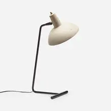 Harry Gitlin, Table lamp, model T9, 1951, enameled aluminum and steel, Bakelite