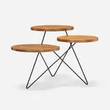 Zamkin, Tiered coffee table, c. 1950, walnut, iron