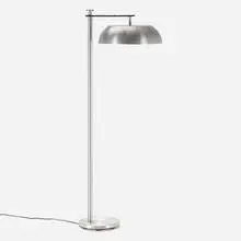 Kurt Versen, Flip Top floor lamp from a Los Angeles interior by Oliver Furth, c. 1940, spun aluminum, chrome-plated metal