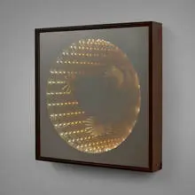 C. Jeré, Infinity mirror from a Los Angeles interior by Oliver Furth, c. 1960, walnut-stained pine, tinted glass