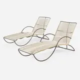 Walter Lamb, Chaise lounges model C-4700, pair, c. 1952, bronze, vinyl