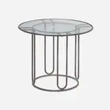 Dining table, model C-2700 by Walter Lamb, 1953, patinated bronze, glass, sold Jul 2023