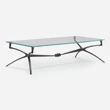 Alexandre Logé, Atlante coffee table, c. 2009, bronze with black patina, glass