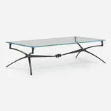 Alexandre Logé, Atlante coffee table, c. 2009, bronze with black patina, glass