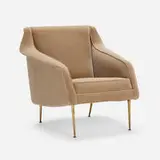 Carlo de Carli, Lounge chair, model 802, c. 1954, mohair upholstery, suede, brass