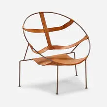 Flavio De Carvalho, Armchair, model FDC-1, c. 1955, leather, steel