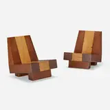 Zanini de Zanine Caldas, Especies low chairs, pair, 2013, ipê, maçaranduba, caviúna, peroba, gonçalo-alves and cumaru