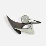 Margaret De Patta, Production Pin #6, 1946, sterling silver, cabochon quartz