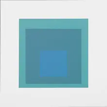 Blue Reminding by Josef Albers, Germany/USA, sold May 2017