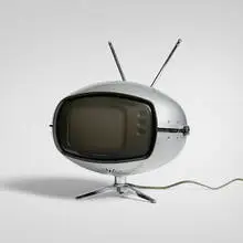 Panasonic, Orbitel television, model TR-005, c. 1970, plastic, chrome-plated metal