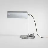 attribution Donald Deskey, Table lamp, c. 1935, matte chrome-plated brass
