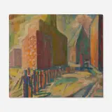 Joseph Sacks, Untitled (Cityscape), oil on gypsum