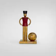 Chase Brass & Copper Co., Sentinel bookend, model 17109, c. 1942, brass, plastic