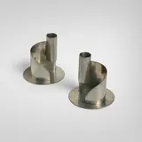 Machine Age, Candlesticks, pair, c. 1935, stainless steel
