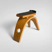 Thonet, Footrest, c. 1935, oak plywood, beech, rubber, lacquered wood