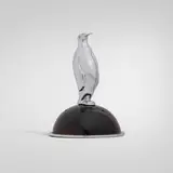 Art Déco, Penguin salt shaker, c. 1935, stainless steel, ebony