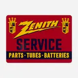 Zenith Radio Corporation, Dealer service sign, c. 1950, porcelain-enameled steel