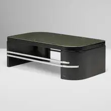 Art Déco, Coffee table, c. 1935, lacquered wood, glass, stainless steel