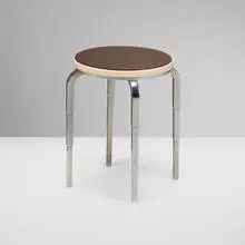 Hoegger, Occasional table, c. 1940, chrome-plated metal, lacquered wood, tinted mirrored glass