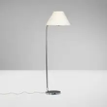 Floor lamp by attribution Dorothy Thorpe, c. 1965, chrome-plated steel, acrylic, paper shade, sold Aug 2026