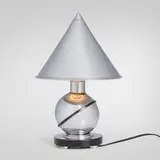 attribution Walter von Nessen, Table lamp, c. 1930, enameled and chrome-plated metal