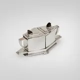 Jean G. (Gene) Theobald, Diament sugar and creamer set, 1928, silver-plated metal, ebony
