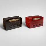 Rca Victor, Radios model 66X8, set of two, 1946, Catalin, glass, fabric