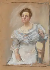 Max Slevogt, Porträt Elly Freytag, 1907, Pastell auf brauner Malpappe