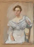 Max Slevogt, Porträt Elly Freytag, 1907, Pastell auf brauner Malpappe