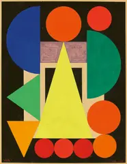 Auguste Herbin, Etoile, 1948, Tempera über Bleistift auf Karton