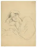 August Macke, Studie: Elisabeth, 1908, Bleistift auf Bütten (Wasserzeichen: MK P CORONA)