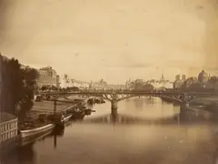 Gustave Le Gray, Pont du Carrousel, vue du Pont Royal, Paris, Um 1859, Vintage. Albumin-Kontaktabzug vom Glasplattennegativ, goldgetont