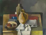 Horst Strempel, Großes Stilleben, 1946, Öl auf Pappe