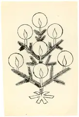 Christmas Tree by Andy Warhol, ca. 1955, Tusche auf Bütten, sold Nov 2019