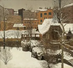 Alfred Pfitzner, Garten auf Wilhelmshöhe am Kreuzberg (Berlin). (Vor) 1928, Öl auf Leinwand