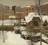 Alfred Pfitzner, Garten auf Wilhelmshöhe am Kreuzberg (Berlin). (Vor) 1928, Öl auf Leinwand