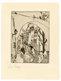 Lyonel Feininger, Die grüne Brücke, 1910, Radierung auf Bütten