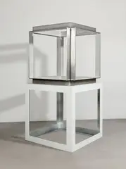 Jonathan Monk, Complete Incomplete Open Cube, 2007, Zwei Aluminiumkuben; lackiert, gebürstet