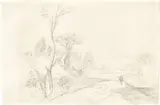 Jean-Baptiste Camille Corot, Homme sur un chemin bordé d’arbres