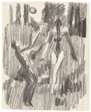 Ballspielende Akte by Ernst Ludwig Kirchner, Um 1932, Kreide auf Papier, sold Jun 2021