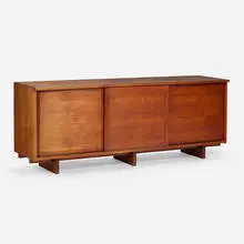 George Nakashima, Triple Sliding Door Cabinet, 1959, American black walnut