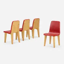 Marc Newson, Lever House chairs, set of four, 2003, leather, oak