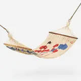 Alexander Calder, Balloons hammock, 1974-75, hand-woven cotton, jacaranda, zinc-plated steel